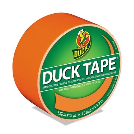 Shurtech Brands Duck, COLORED DUCT TAPE, 3in CORE, 1.88in X 15 YDS, NEON ORANGE 1265019